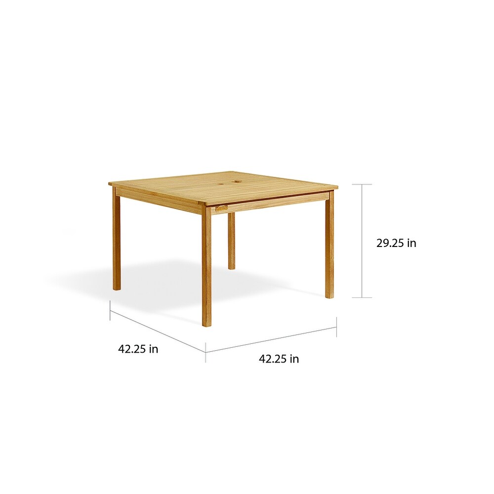 Nirwana 42 inch Square Natural Teak Dining Table by Havenside Home