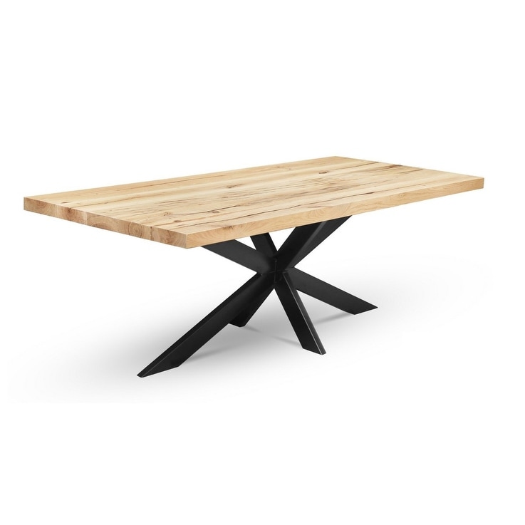 ADLER BP Solid Wood Dining Table   Natural Wood/Black