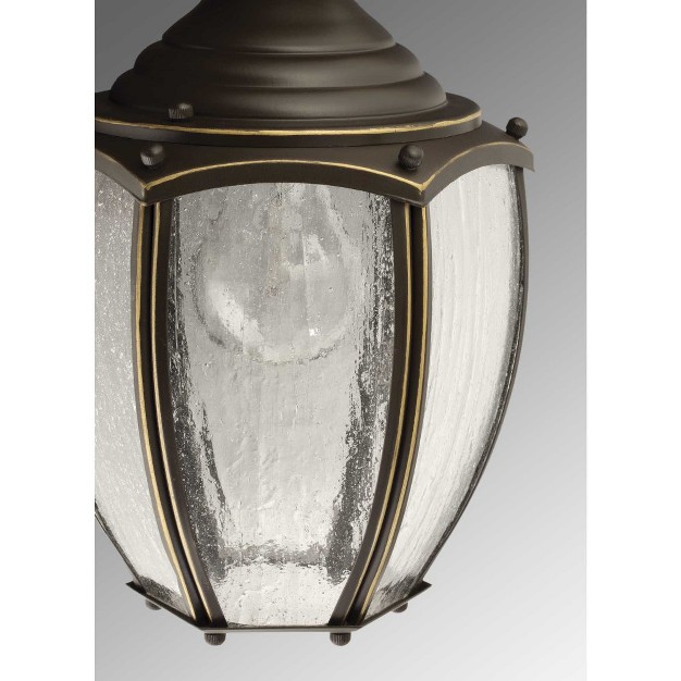 Progress Lighting Roman Coach 1 light Outdoor Wall Lantern In Antique Bronze With Seeded Glass Shade