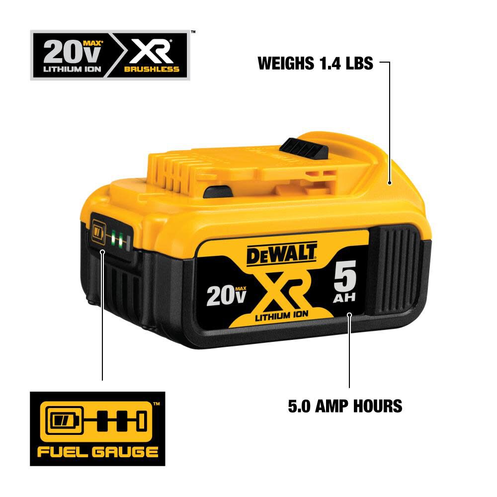 DEWALT 20V MAX XR 1/2" Impact Wrench with 20V Max 5Ah Battery DCF894BDCB205 from DEWALT