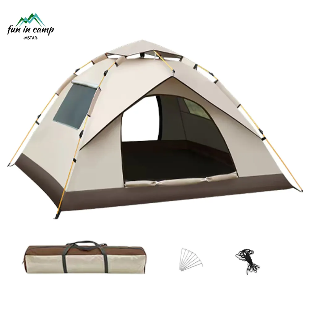 Waterproof Automatic Pop Up Camping Tent Large Space For 3 4 Person