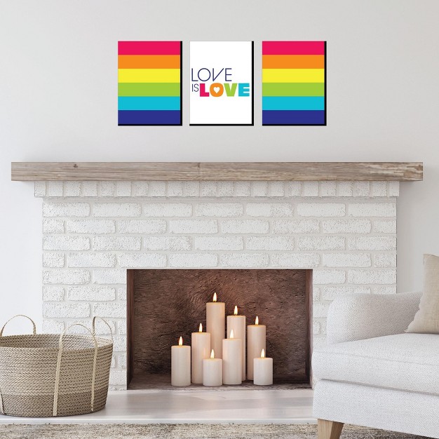 Big Dot Of Happiness Love Is Love Pride Wall Art And Rainbow Room Decor 7 5 X 10 Inches Set Of 3 Prints