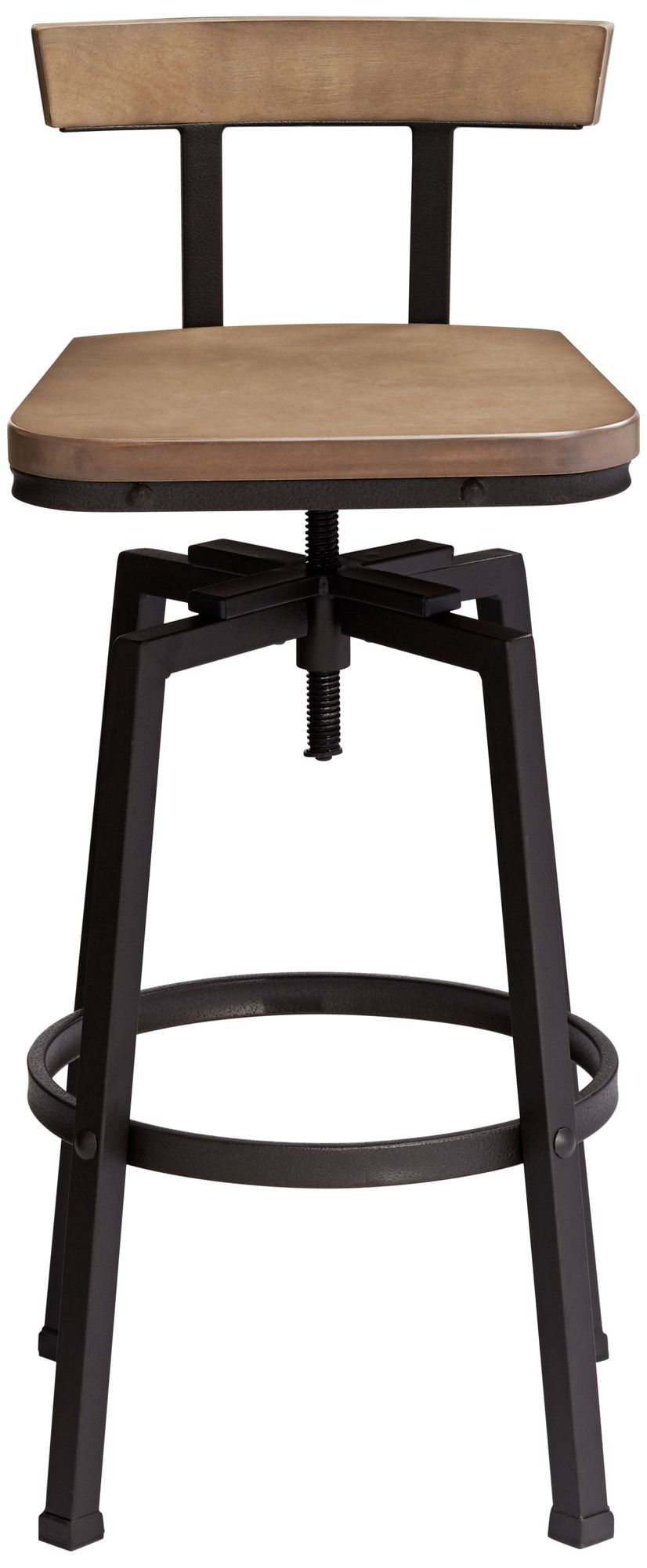 Elm Lane Bronze Swivel Bar Stool Brown 29 1/2 High Industrial Gray Wood with Backrest Footrest for Kitchen Counter Height Island