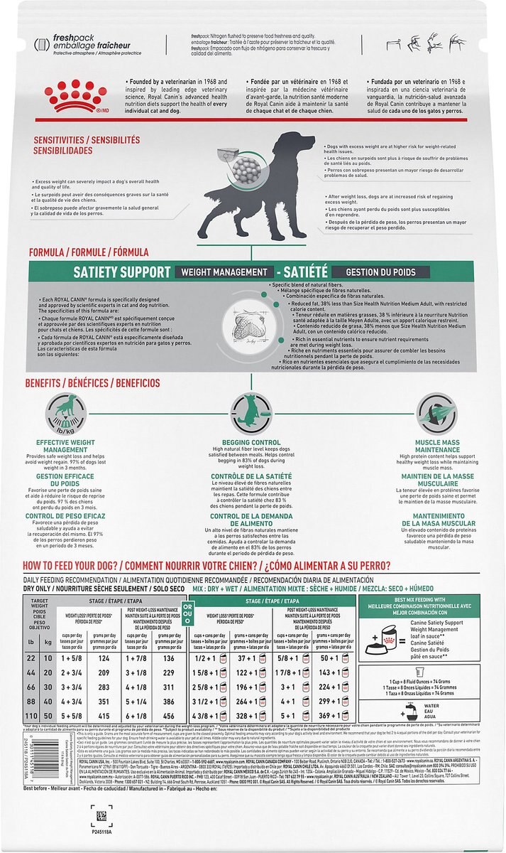 Royal Canin Veterinary Diet Adult Satiety Support Weight Management Dry Dog Food