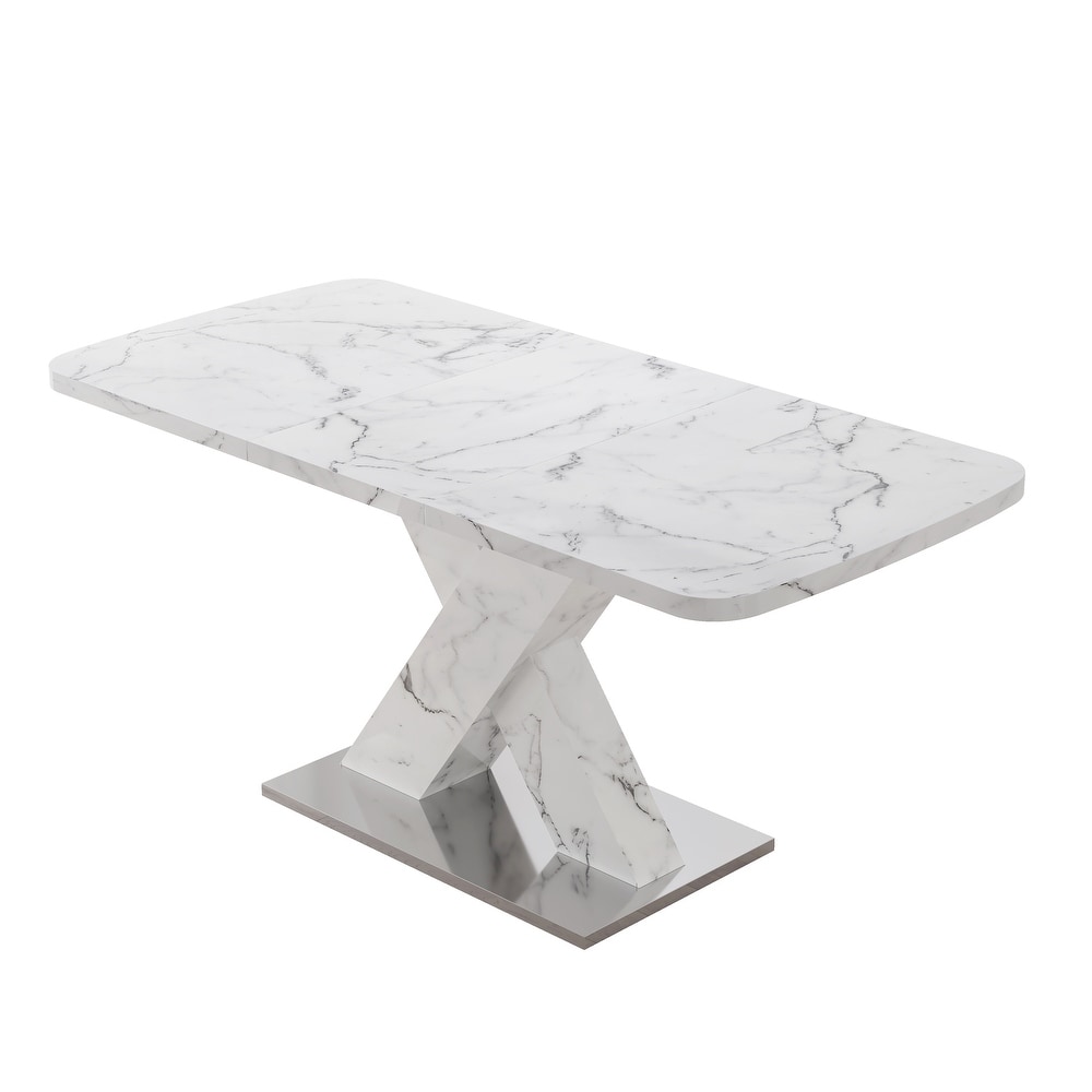 Retractable dining table with MDF Top