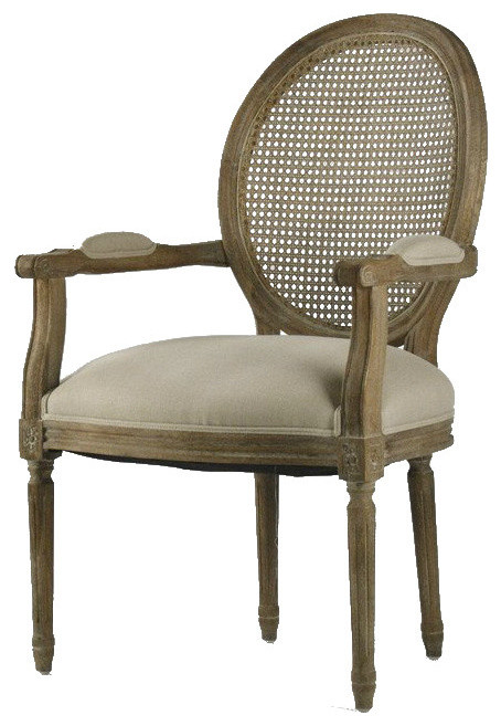 Medallion Arm Chair  Caned Back   French Country   Armchairs And Accent Chairs   by Nook  ampCottage  Houzz