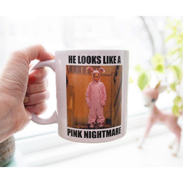 Silver Buffalo A Christmas Story Pink Nightmare Ceramic Mug Holds 20 Ounces