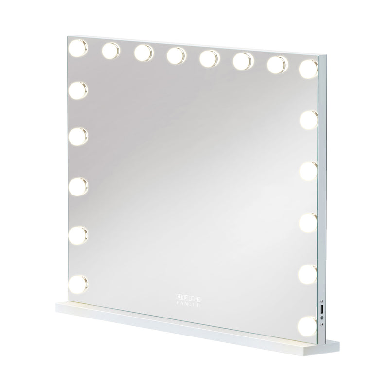 Mary Hollywood Vanity Mirror Pro with Bluetooth XXXL - 18 Dimmable LED Bulbs   VNT-8058-JMBT-WHT