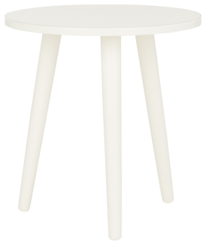 Niles Round Accent Table Vintage White   Midcentury   Side Tables And End Tables   by Peachtree Fine Furniture  Houzz