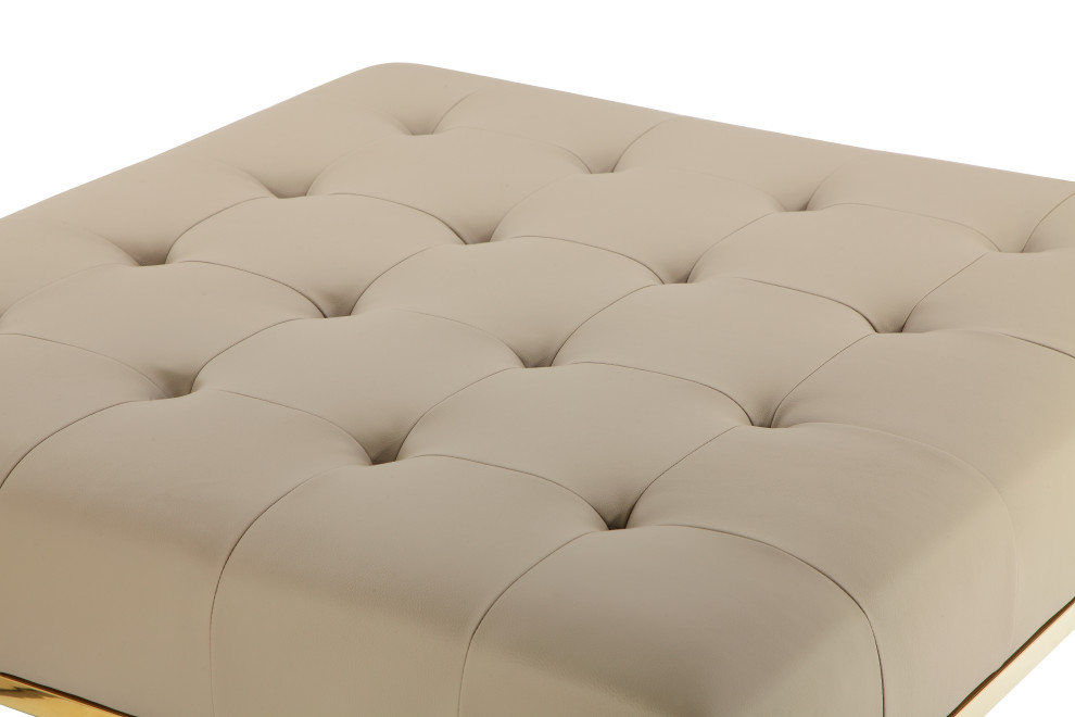 Gold Pippa Ottoman   Contemporary   Footstools And Ottomans   by Pangea Home  Houzz