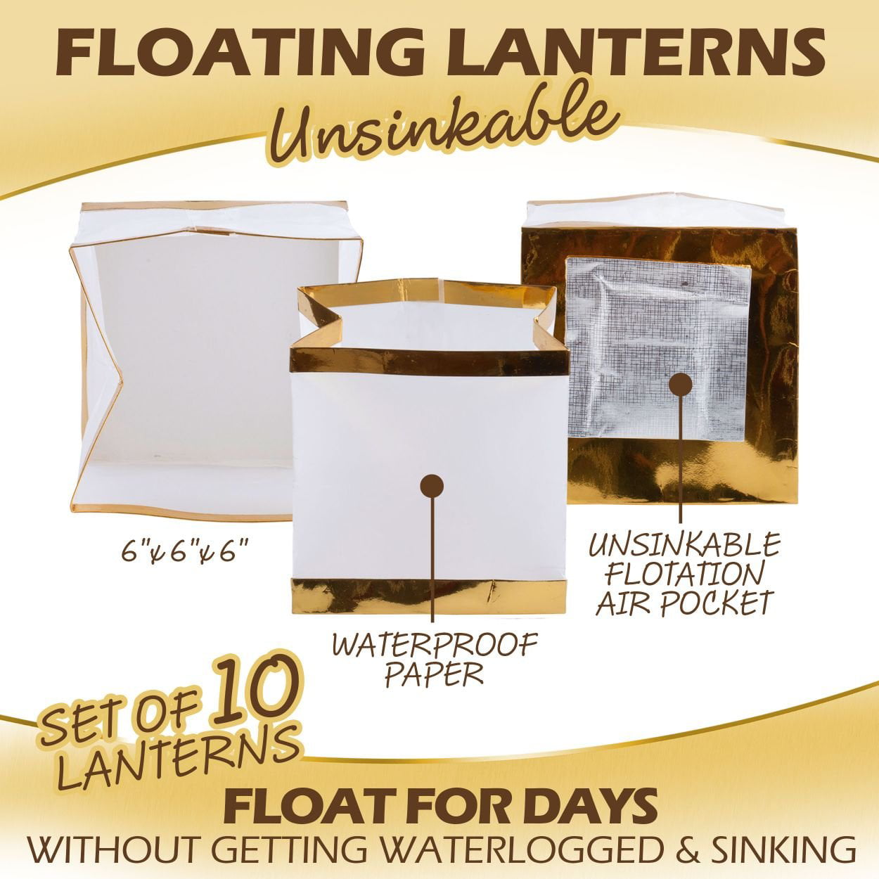 Water Floating Candle Lantern  - Set of 10