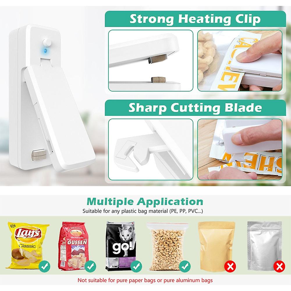 Charge Sealer Bag Plastic Package Sealer Heat Food Close Bags Portable Sealing Machine Thermal Bag Sealer Storage Food Kitchen