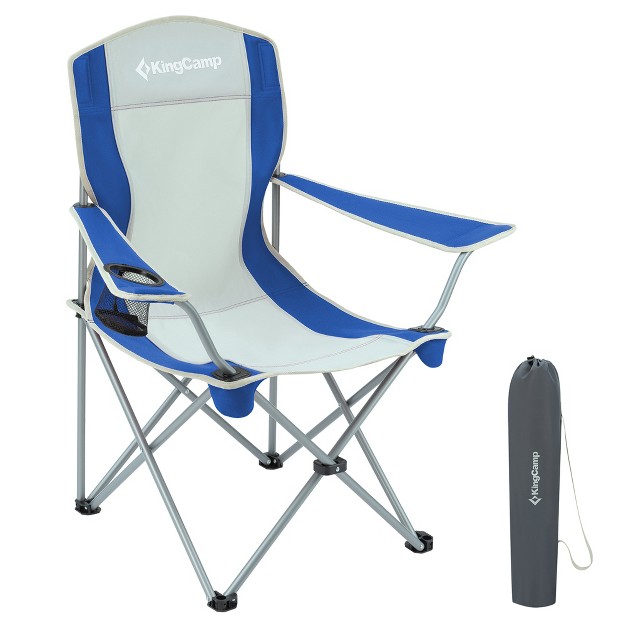 Kingcamp Lightweight Folding Outdoor Lounge Chair With Cupholder And Adjustable Armrests For Camping Sporting Events Or Tailgating