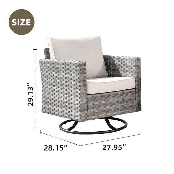 OVIOS Swivel Rocking Wicker Chair