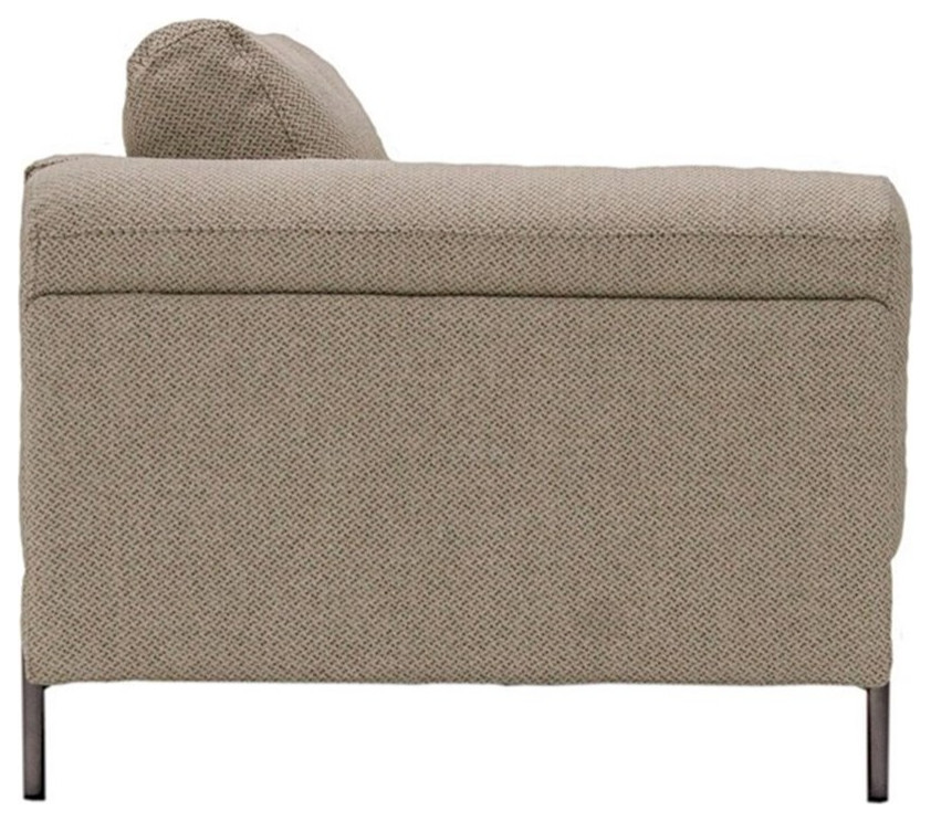 Divani Casa Hello Modern Polyester Fabric  ampSolid Wood Sofa in Beige   Midcentury   Sofas   by Homesquare  Houzz