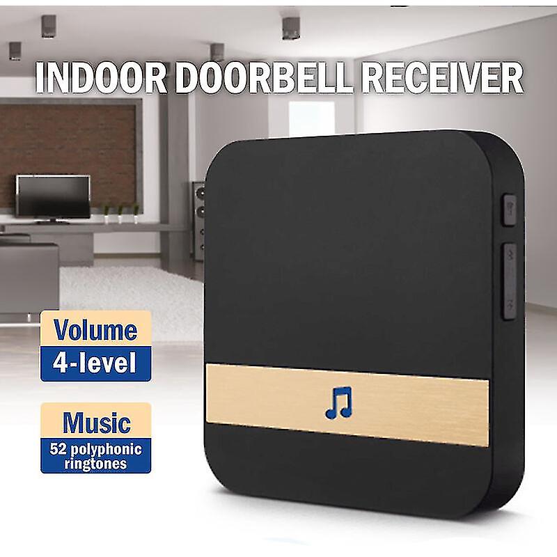 Wireless Doorbell Chime Home Ding-dong Alarm Wifi Smart Door Bell Receiver 52-melodies 4 Volume， Model: Eu Plug