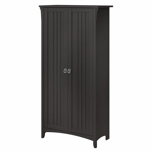 Bush Furniture Salinas Tall Storage Cabinet with Doors in Vintage Black