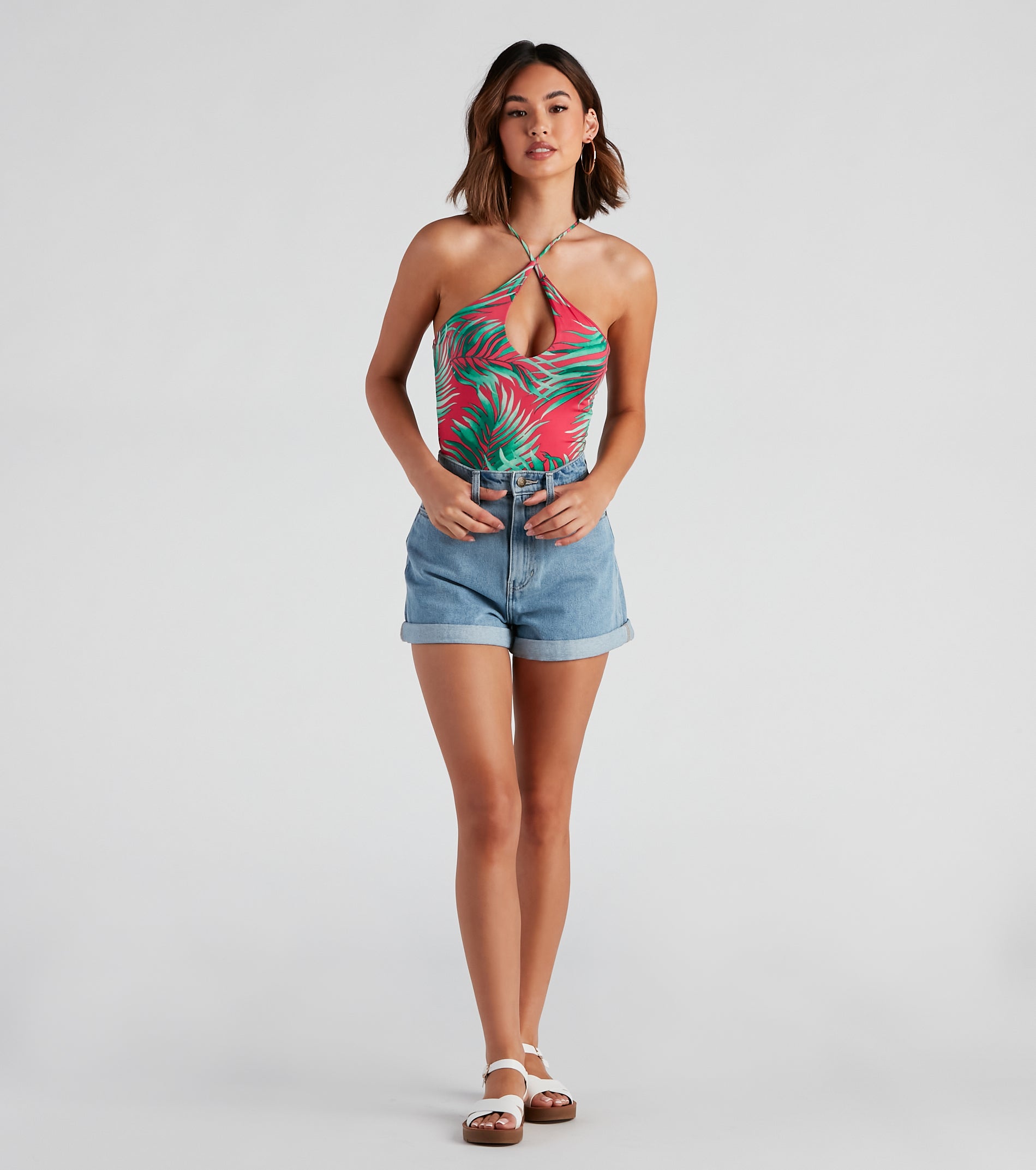 Summer Sunset Halter Bodysuit