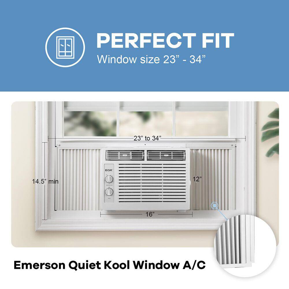 EQK 5000 BTU 115V Window AC with Mechanical Controls Rooms up to 150 Sq. Ft. Quiet Operation Auto-Restart Washable Filter EARC5MD1