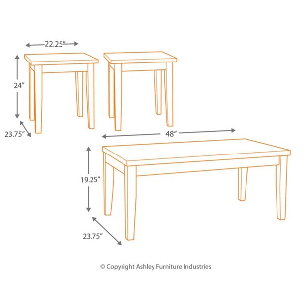 Set Of 3 Maysville Occasional Table Sets Black Signature Design By Ashley