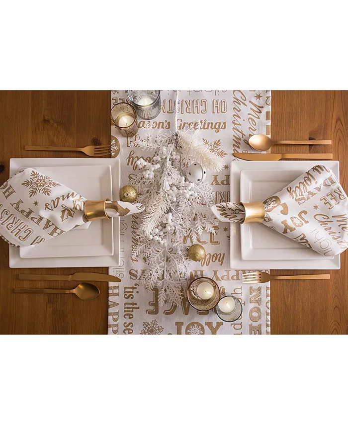 Design Imports Christmas Collage Table Runner