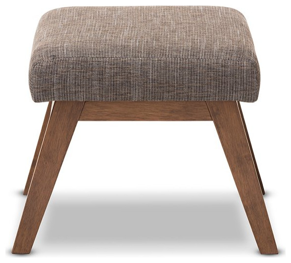 Aberdeen Walnut Wood Finishing Gravel Ottoman   Midcentury   Footstools And Ottomans   by HedgeApple  Houzz