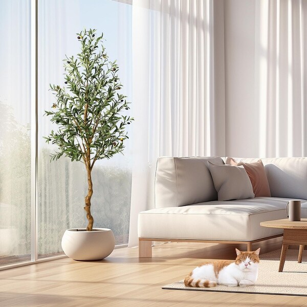 1/2pcsArtificial Olive Tree 5/4.25/6FT(60/51/72in) Tall Faux Silk Olive Trees