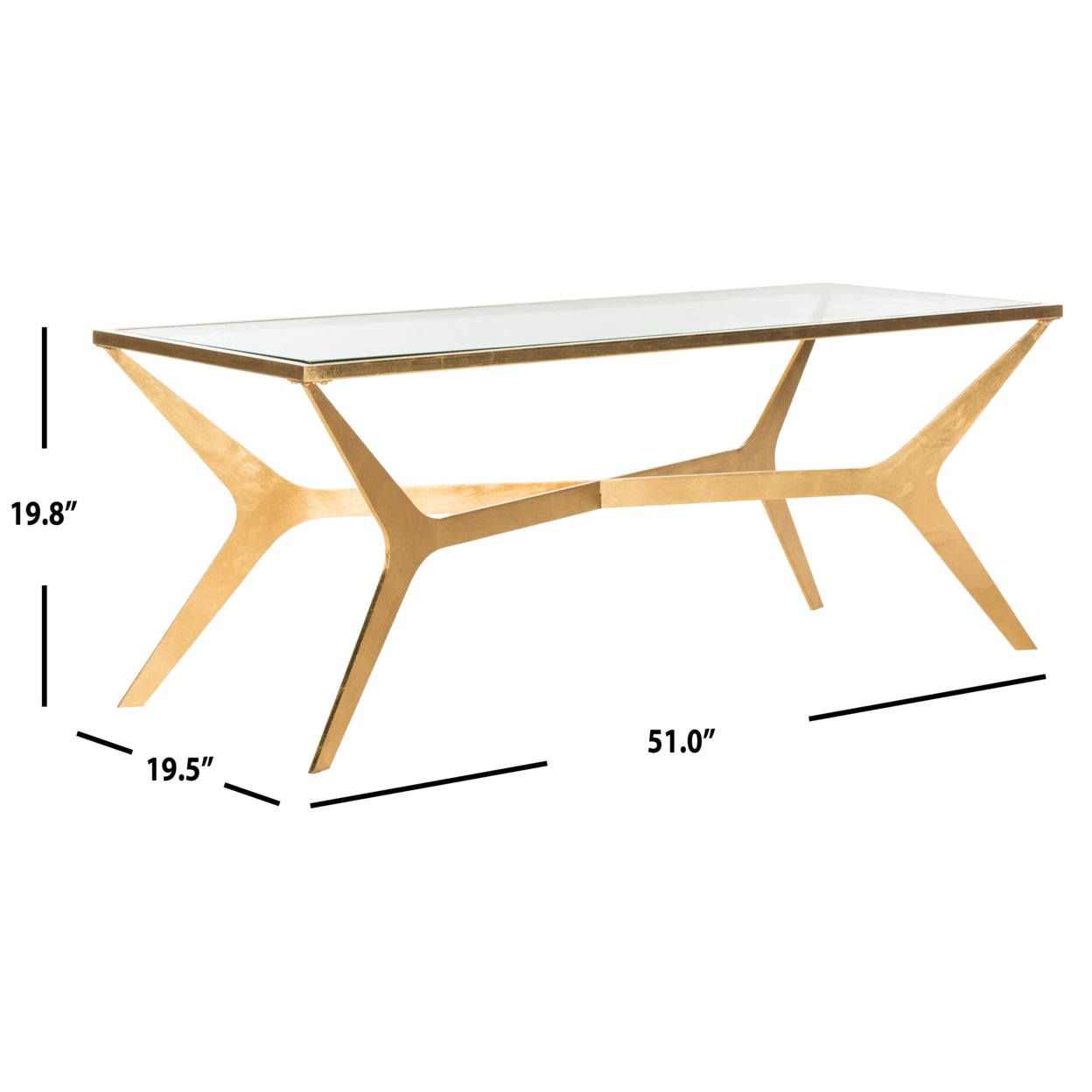 Safavieh Edythe Gold Leaf Coffee Table