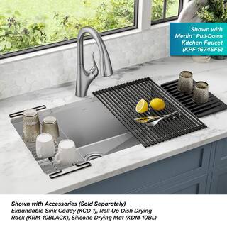 KRAUS Standart PRO 32 in. Undermount Single Bowl 16 Gauge Stainless Steel Kitchen Sink with Accessories KHU100-32