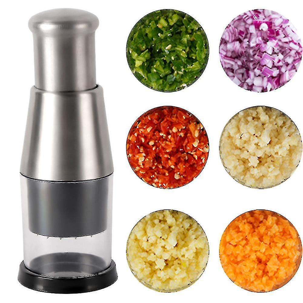 Kitchen Manual Hand Press Garlic Onion Chopper Cutter Vegetable Food Dicer Tool