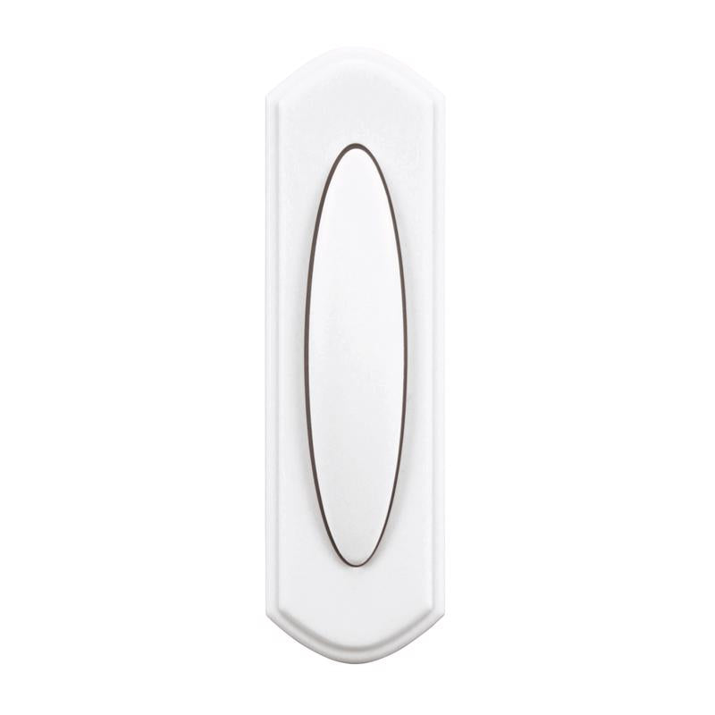 OVAL PSHBTN DOORBELL WHT