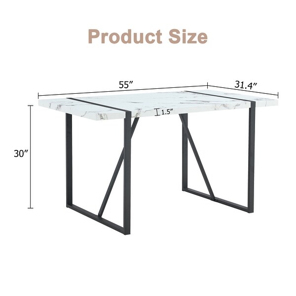 Industrial Rectangular MDF Dining Table for Desks，Kitchens，Patios，Dining rooms