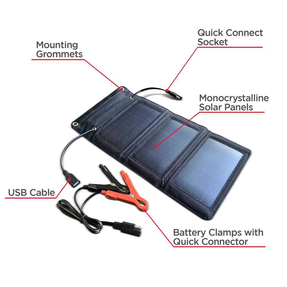 Schumacher Electric Schumacher Automotive 12-Volt 5-Watt Portable Solar Battery Charger and Maintainer SA1589