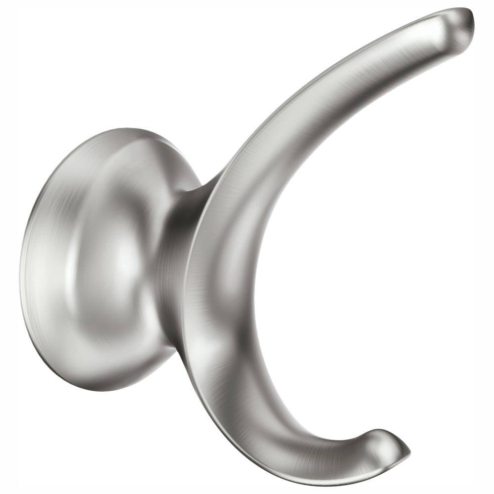 MOEN Darcy Double Robe Hook with Press and Mark in Brushed Nickel MY1503BN