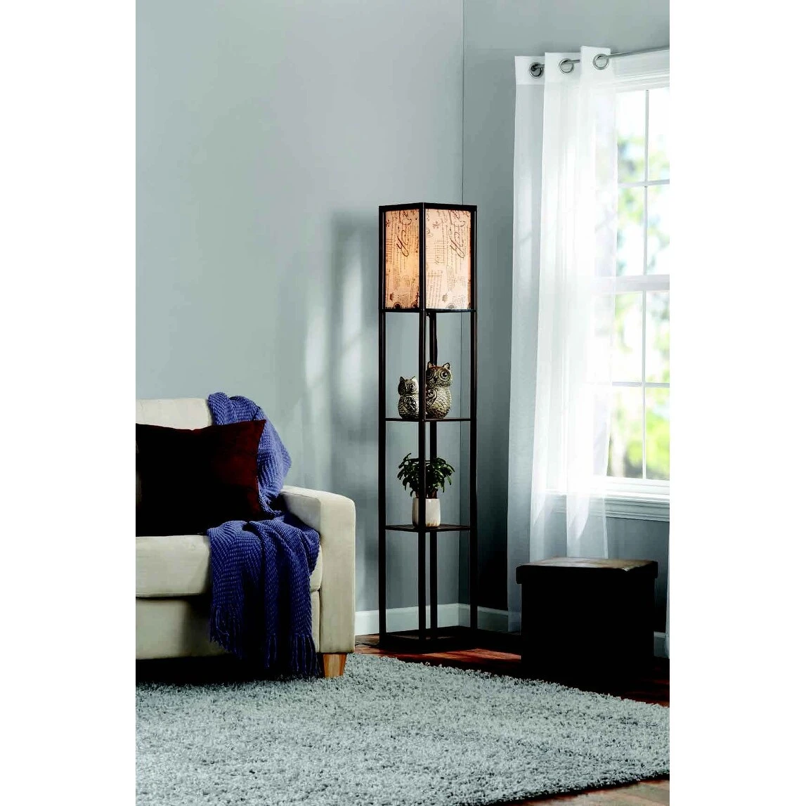 Adesso Script Floor Lamp Shelf