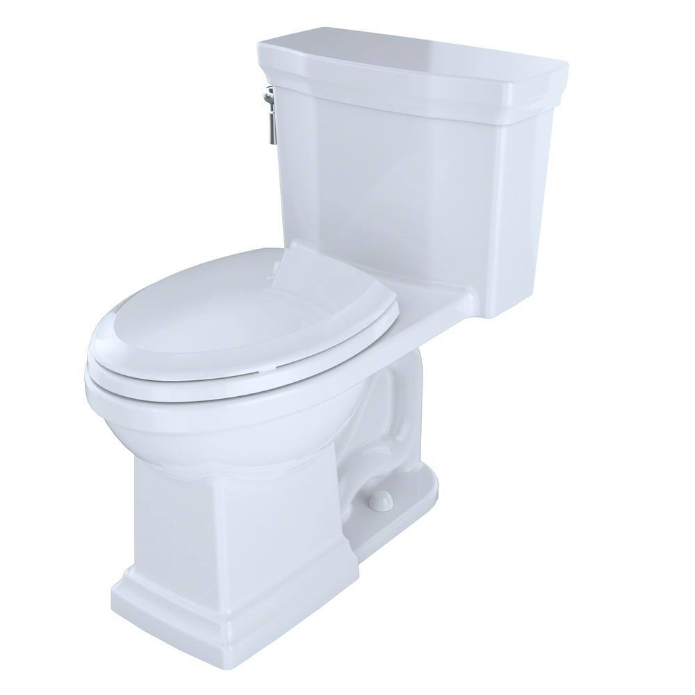 TOTO Promenade II 1-Piece 1.28 GPF Single Flush Elongated ADA Comfort Height Toilet in Cotton White SoftClose Seat Included MS814224CEFG#01