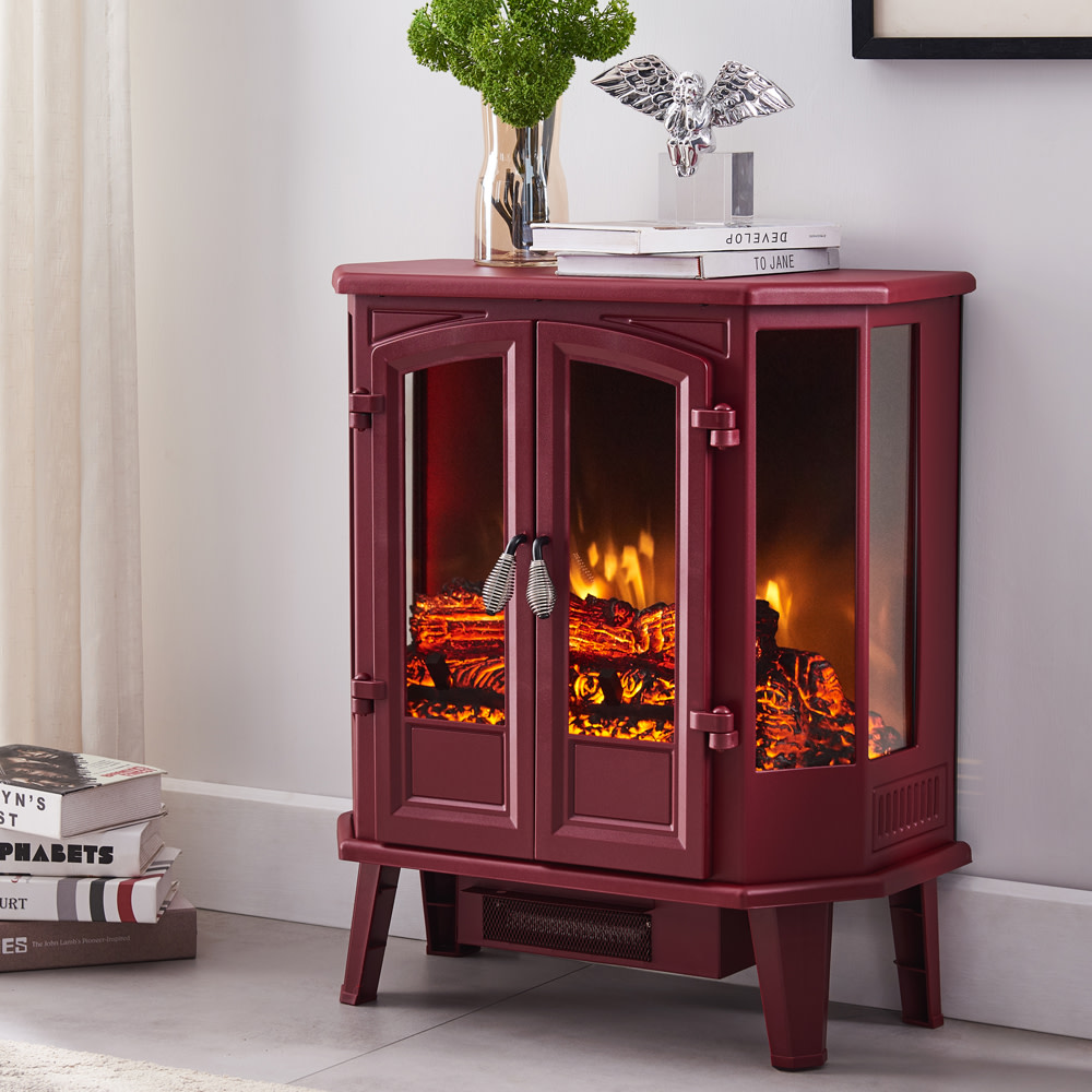 Hearthpro 25 Red 5 Sided Infrared Electric Stove ;