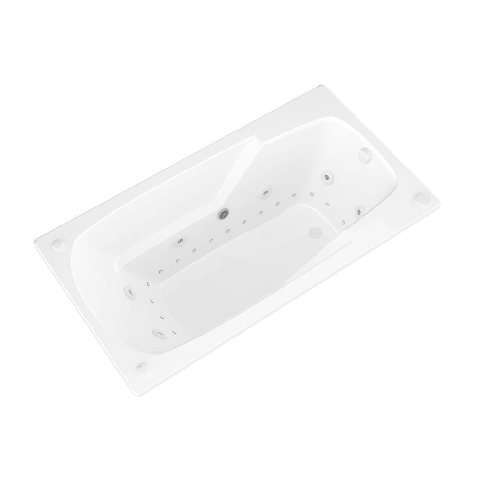 Universal Tubs Coral Diamond Series 5 ft. Left Drain Rectangular Drop-in Whirlpool and Air Bath Tub in White HD3660EDLX