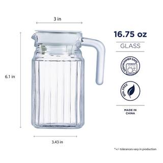 Luminarc Quadro Jug 16.75 oz. with White Lid (Set of 1) P0990