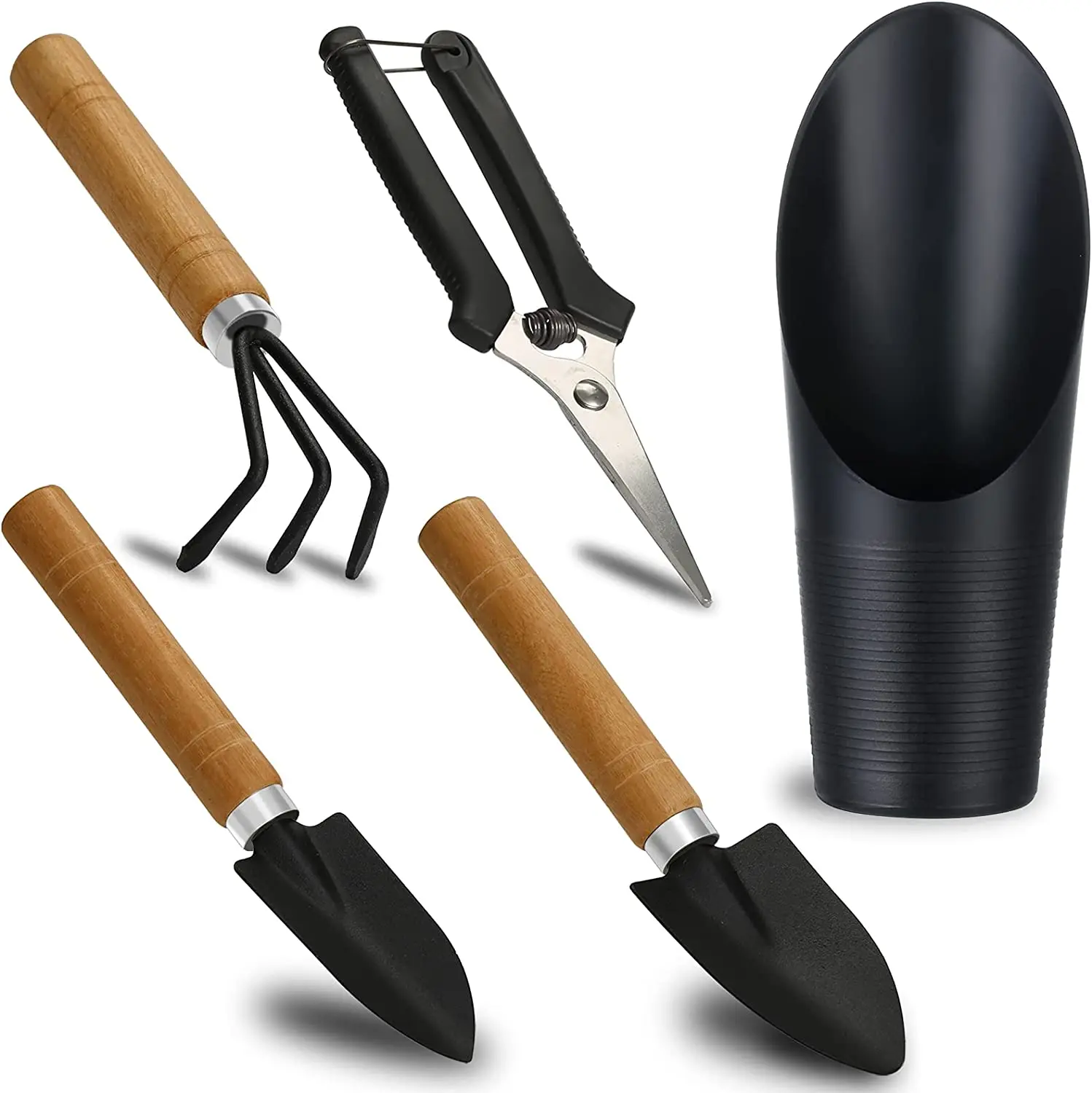 2023 Best Selling Bonsai Tools Set 5 Pcs Bonsai Kit Shovels Rakes Scissors Gardening mini gardening tools bonsai tool set