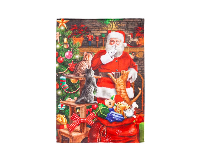 Evergreen Santas Friends Suede Garden Flag  - 14S10538