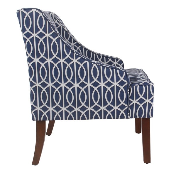 Porch and Den Cammy Blue Trellis Swoop Accent Chair