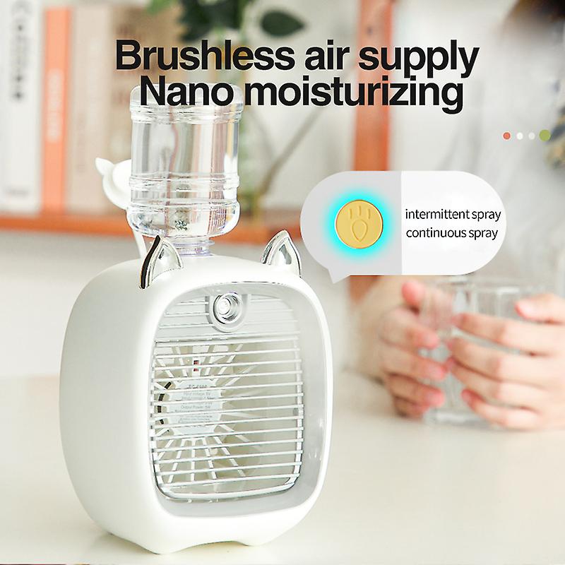 Portable Air Conditioner Usb Mini Air Cooler Fan Water Cooling Fan With 3 Speed 2 Modes Spray Humidifier Purifier For Car Home