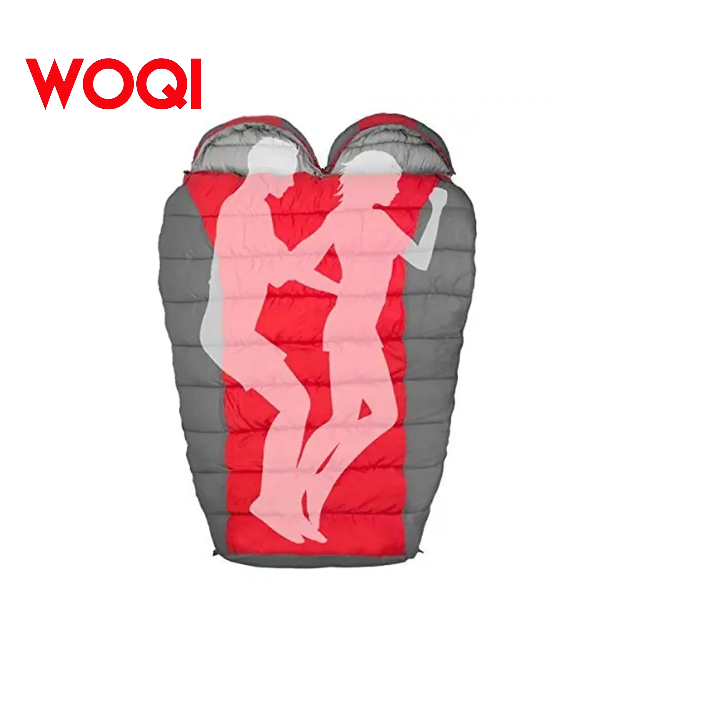 Woqi Double Sleeping Bag with Compression Sack  Lightweight Mummy Bags for Adult Camping  Backpacking  Hiking  Traveling