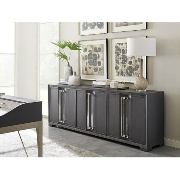 Studio Designs Gray Anthology Linen Long Media Console