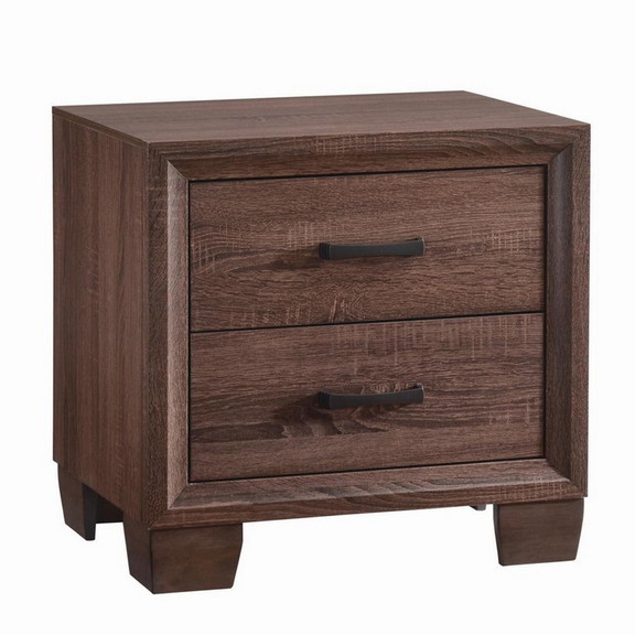 Benzara BM182749 Wooden 2 Drawer Nightstand  Mediu...