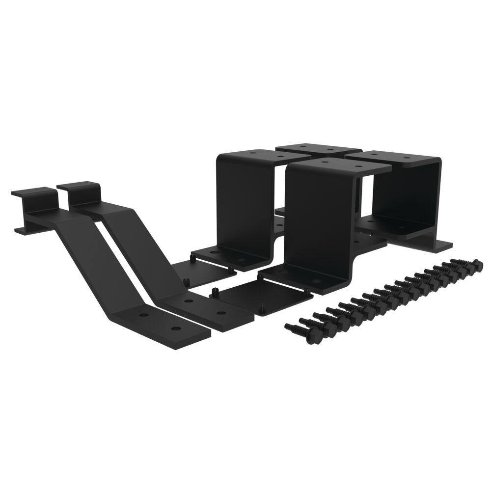 Barrette Outdoor Living VersaRail Matte Black Aluminum Fascia Mount Juliette Bracket Kit 73045497