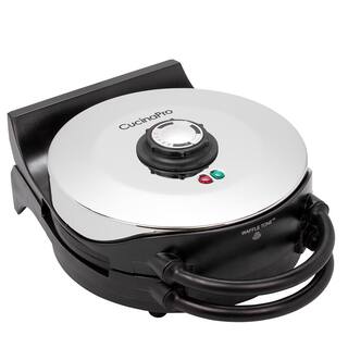 CucinaPro Classic Round Heart 5-Slice Stainless Steel American Waffle Maker 1475