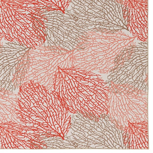 Washable Haylee Rug Ivory coral Linon