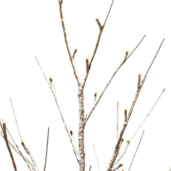 Vickerman 4' Brown Frosted Twig Tree，Warm White 3mm Wide Angle LED lights